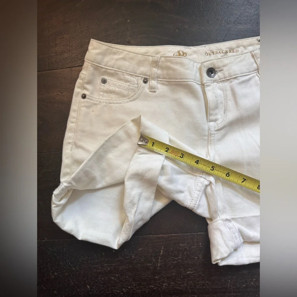 White Midrise Stretchy Denim Shorts